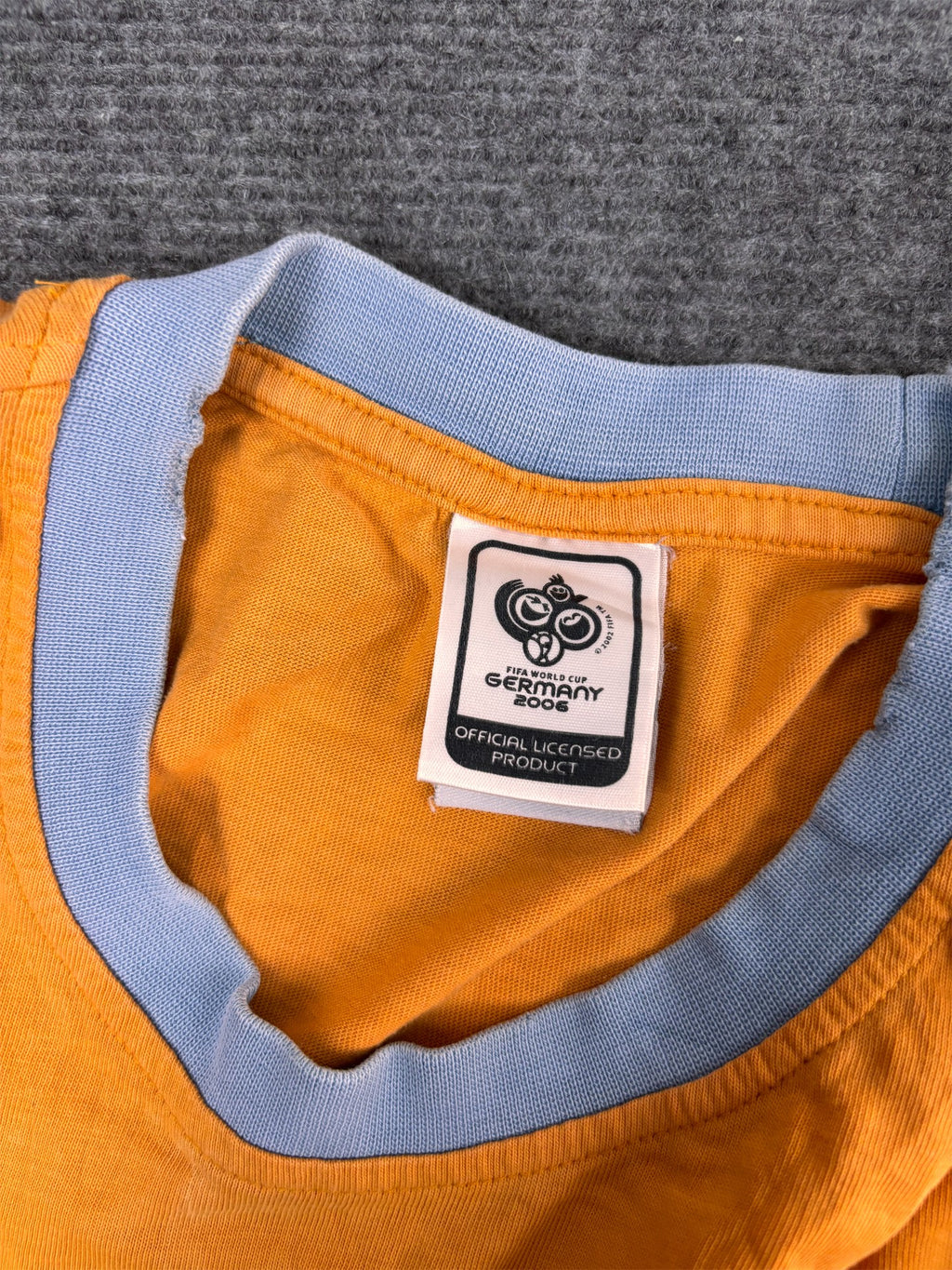 Vintage Y2K Adidas T-shirt Women's M Orange Grey Germany FIFA World Cup Tee Crew Neck