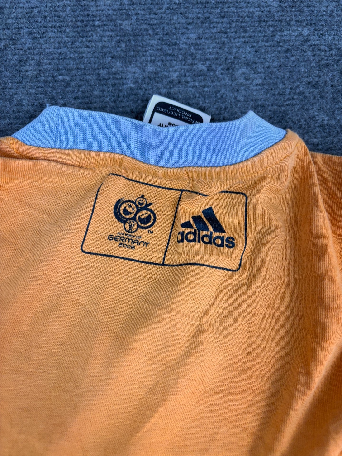 Vintage Y2K Adidas T-shirt Women's M Orange Grey Germany FIFA World Cup Tee Crew Neck