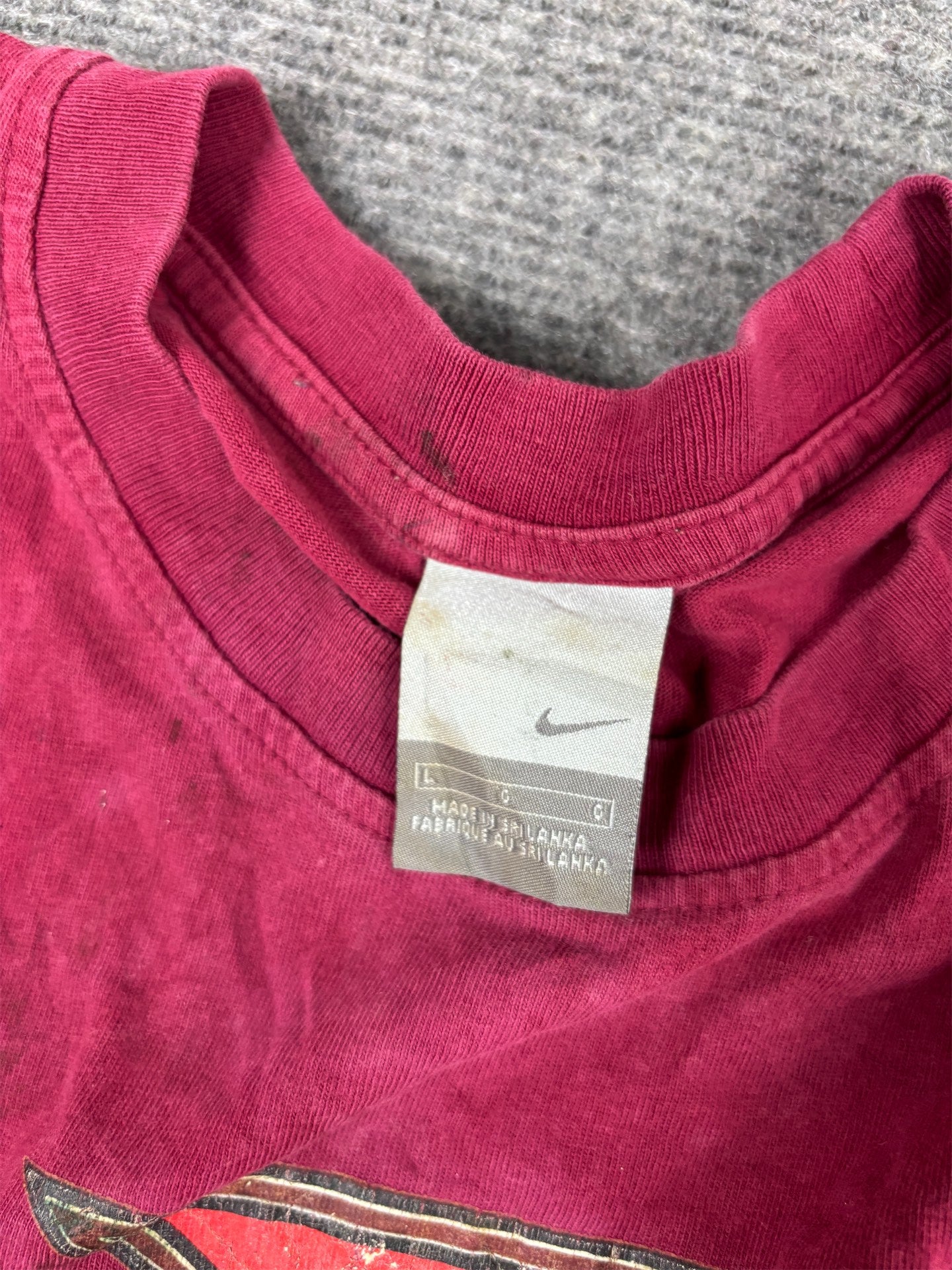 Vintage Y2K Nike T-shirt Men's L Red Portugal Football Shirt Tee Crew Neck