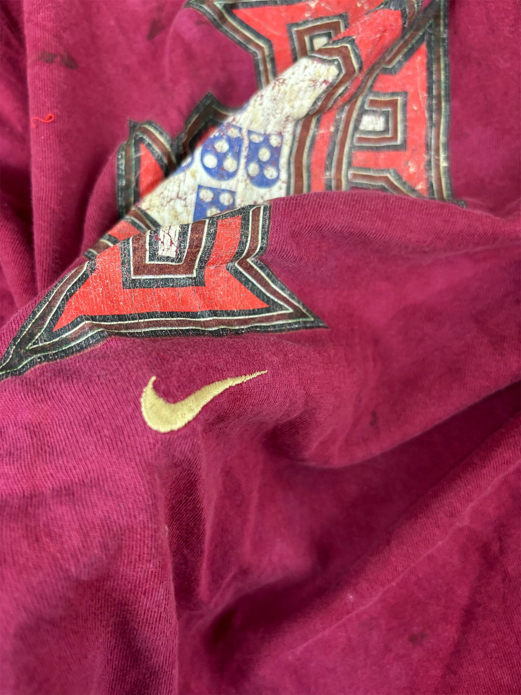 Vintage Y2K Nike T-shirt Men's L Red Portugal Football Shirt Tee Crew Neck