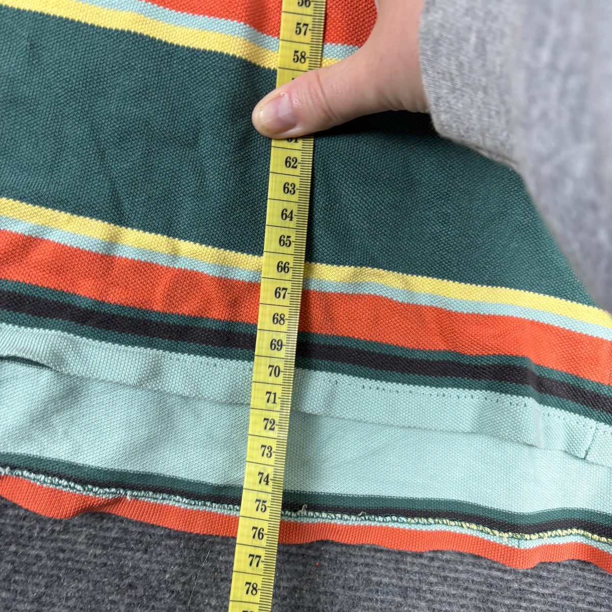 Vintage 90s Polo Ralph Lauren Men's XL Green Orange Striped Golf Core