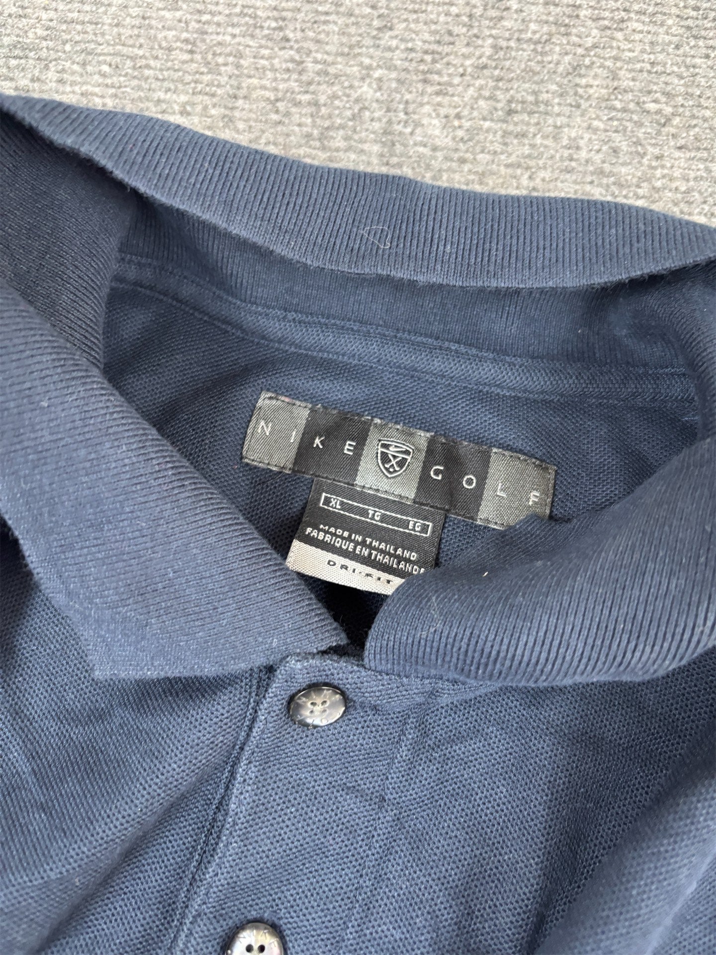 Vintage 90's Nike Golf Polo Men's XL Navy USG Racing Logo Dri-Fit Shirt Collared