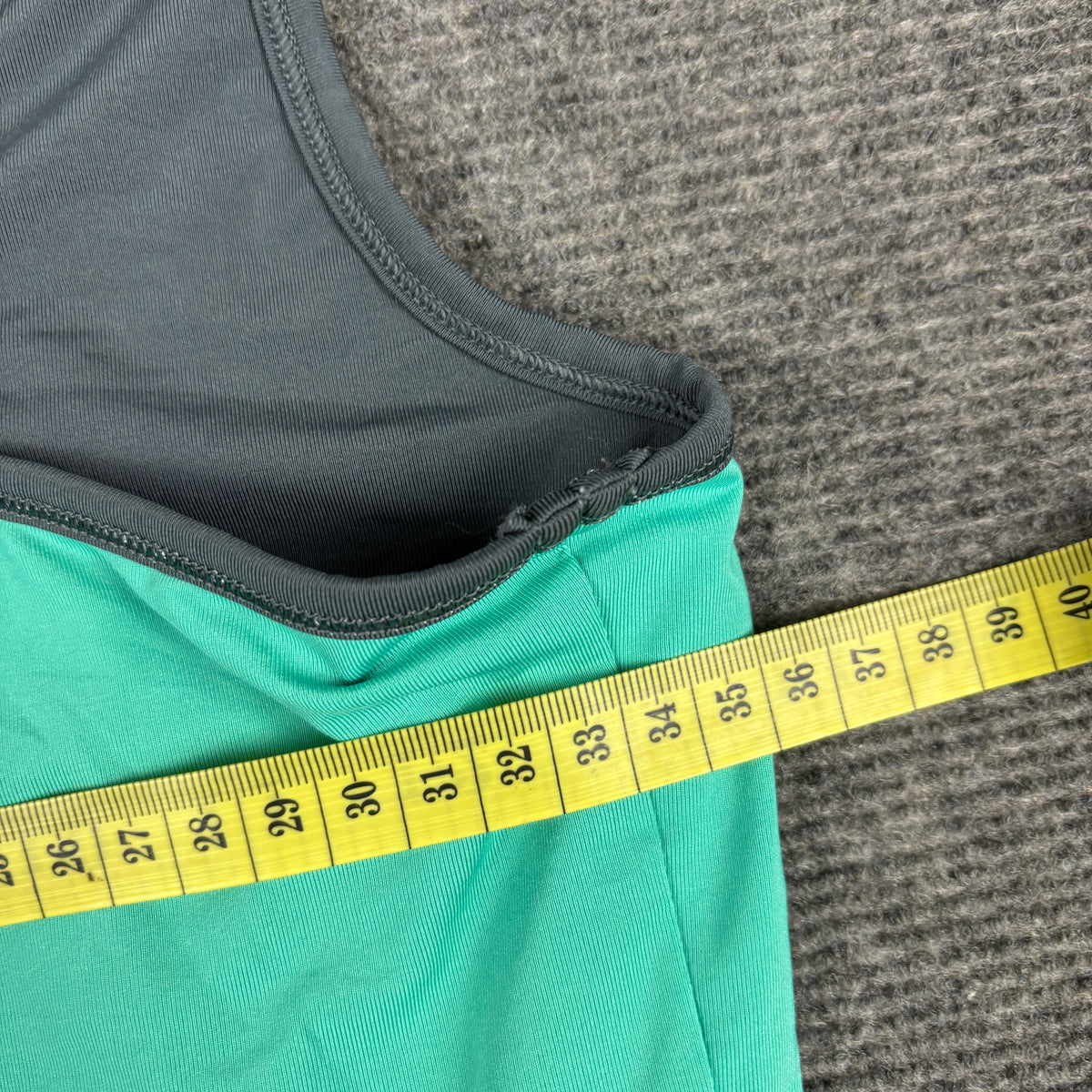 Puma Racerback Top Women's XS Small Green Grey y2k style Activewear w Crop Top