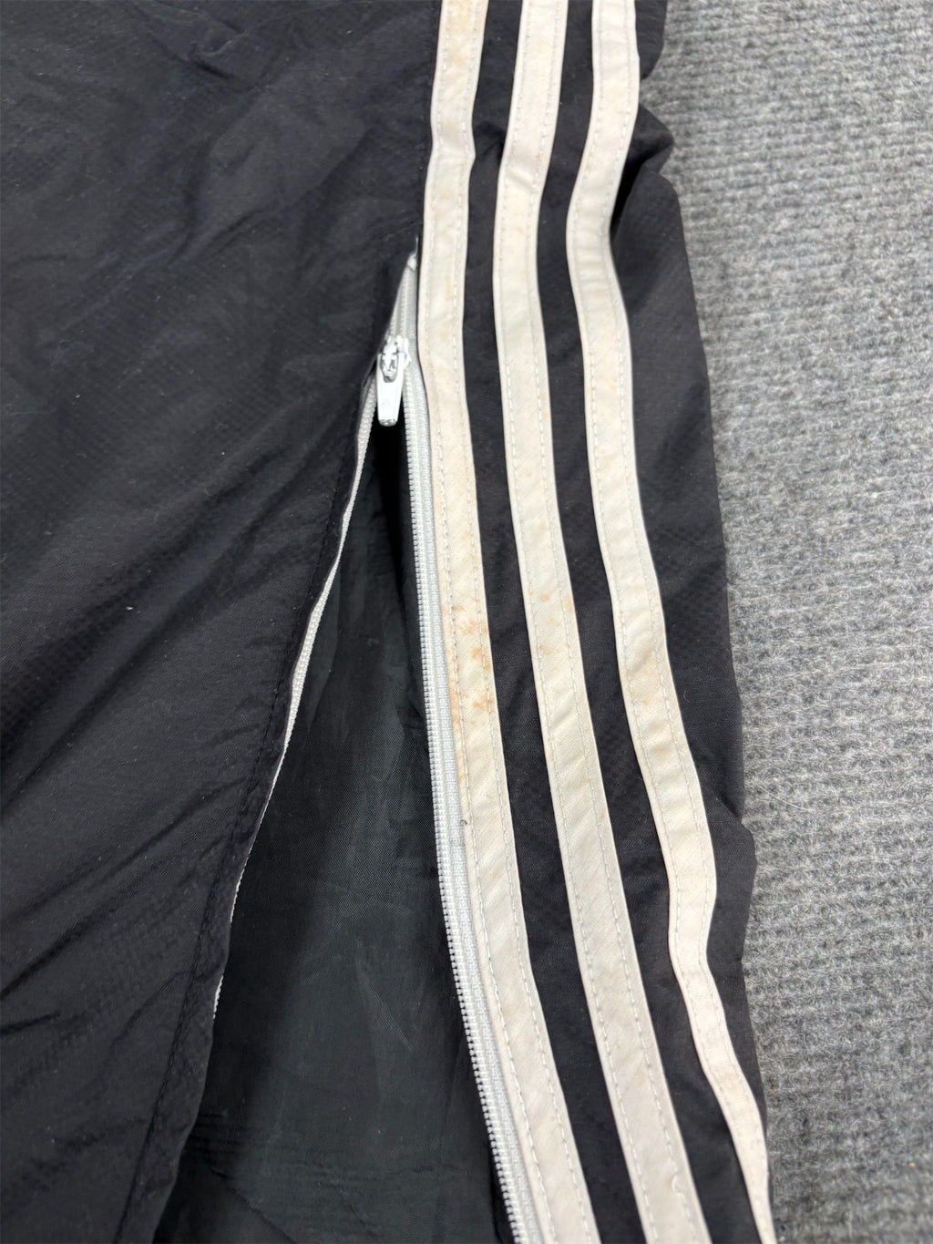 Classic Adidas Track Pants Men's L Black White 3 Stripe Joggers