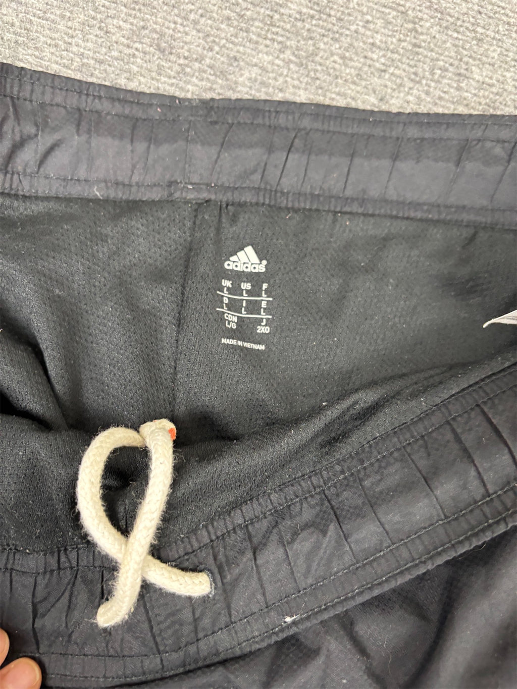 Classic Adidas Track Pants Men's L Black White 3 Stripe Joggers