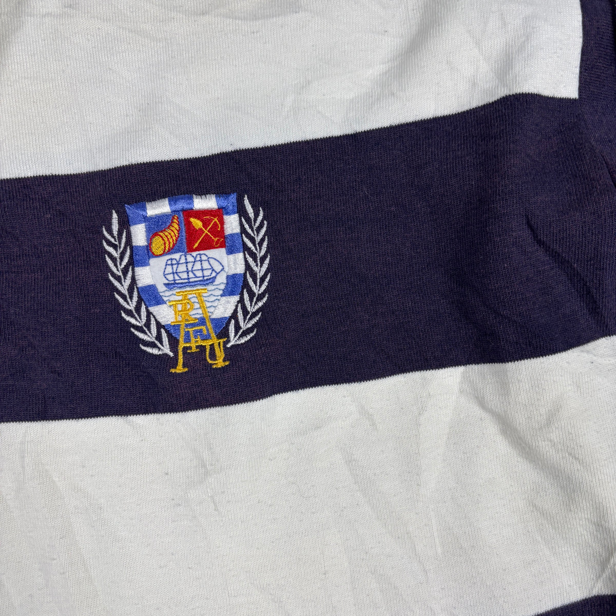 Vintage 90s Cotton Traders Auckland Rugby Union Shirt Men's Large Blue White Rare Rugby Polo