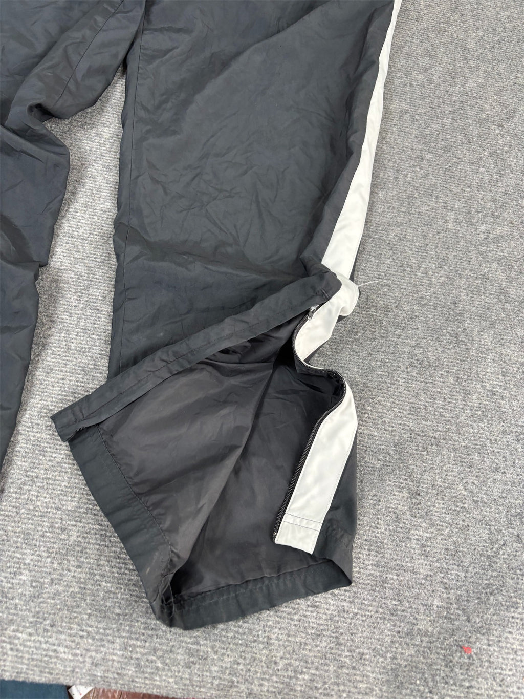 Y2K/10s Nike Track Pants Men's M Black White Panel Swoosh Joggers Wide Leg