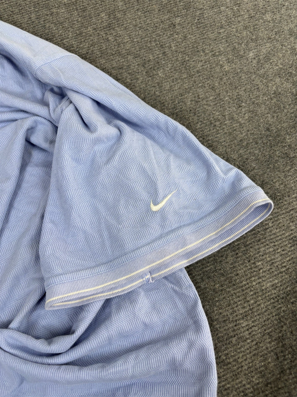 Vintage 90's Nike Golf Polo Men's XXL Blue Textured White Swoosh Shirt Collared