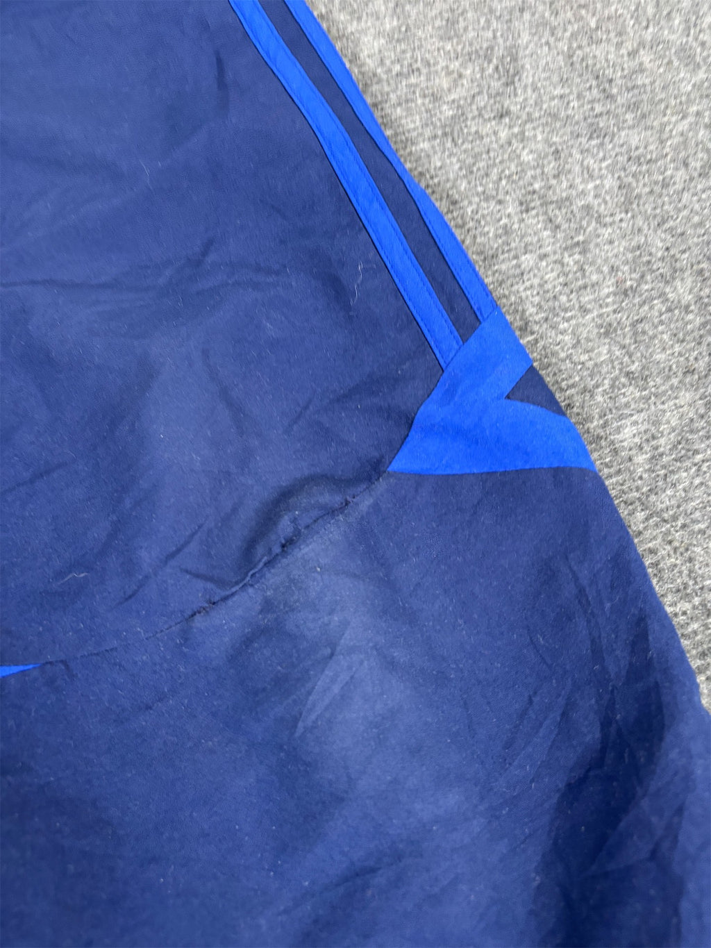 Vintage Y2K Adidas Track Pants Men's L Blue Hip Logo 3 Stripe Joggers Tapered