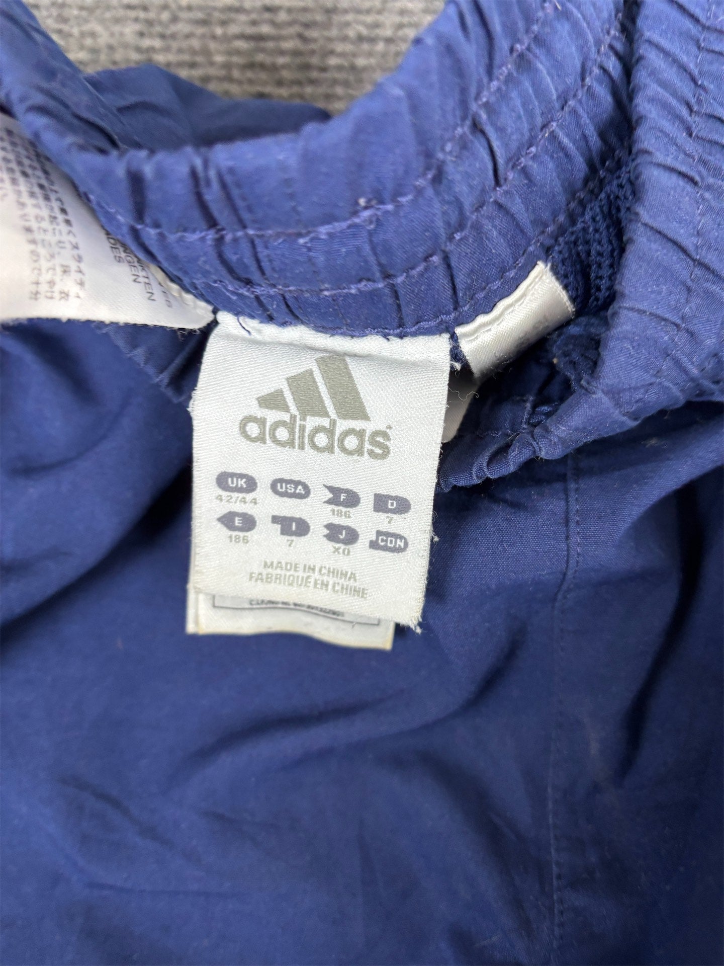 Vintage Y2K Adidas Track Pants Men's L Blue Hip Logo 3 Stripe Joggers Tapered