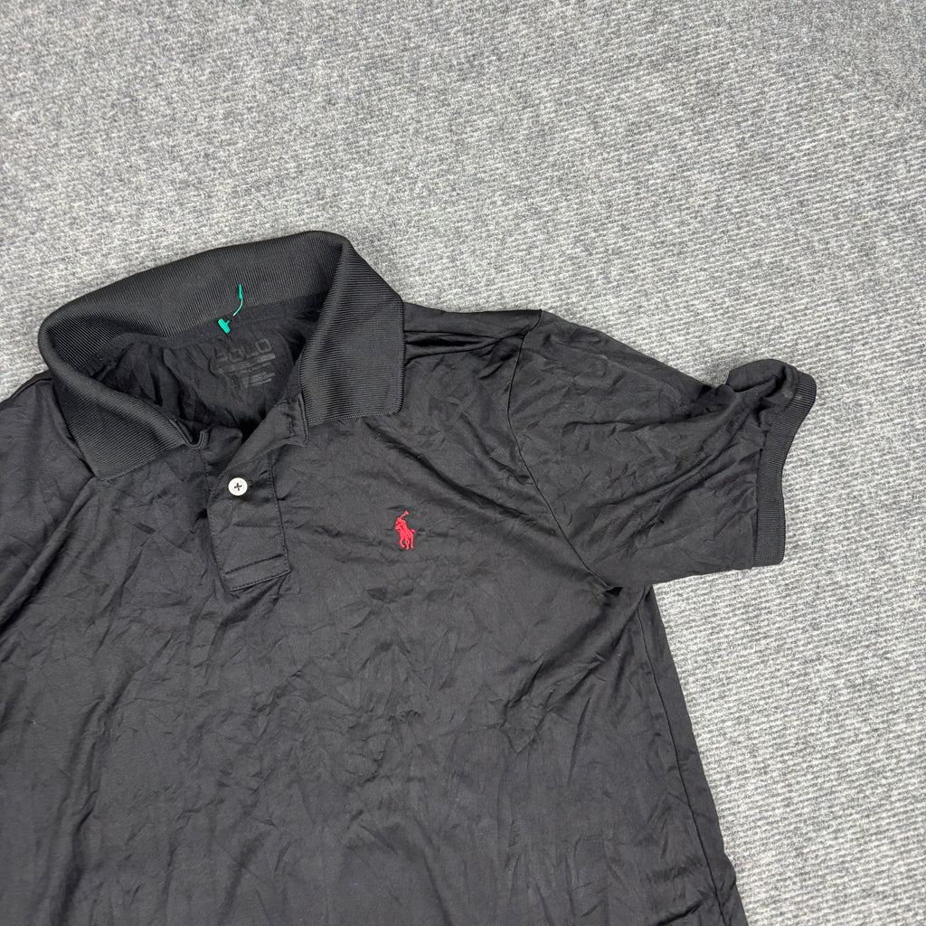Polo Sport Polo Shirt Men's Small Black Small Pony Stretchy Fabric Golf Core