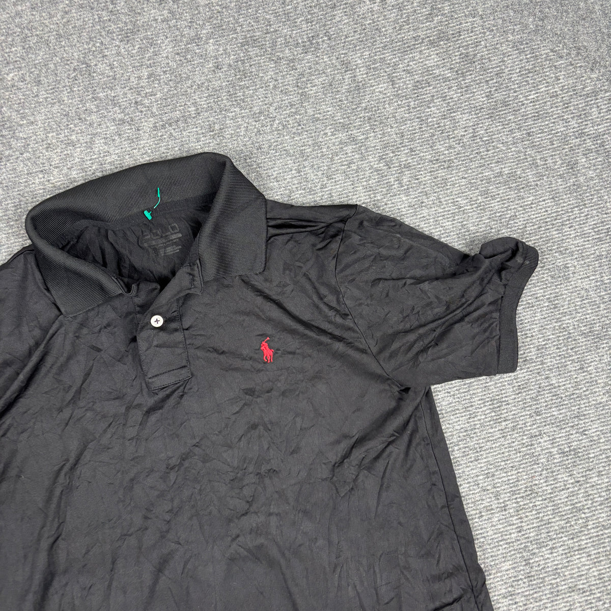 Polo Sport Polo Shirt Men's Small Black Small Pony Stretchy Fabric Golf Core