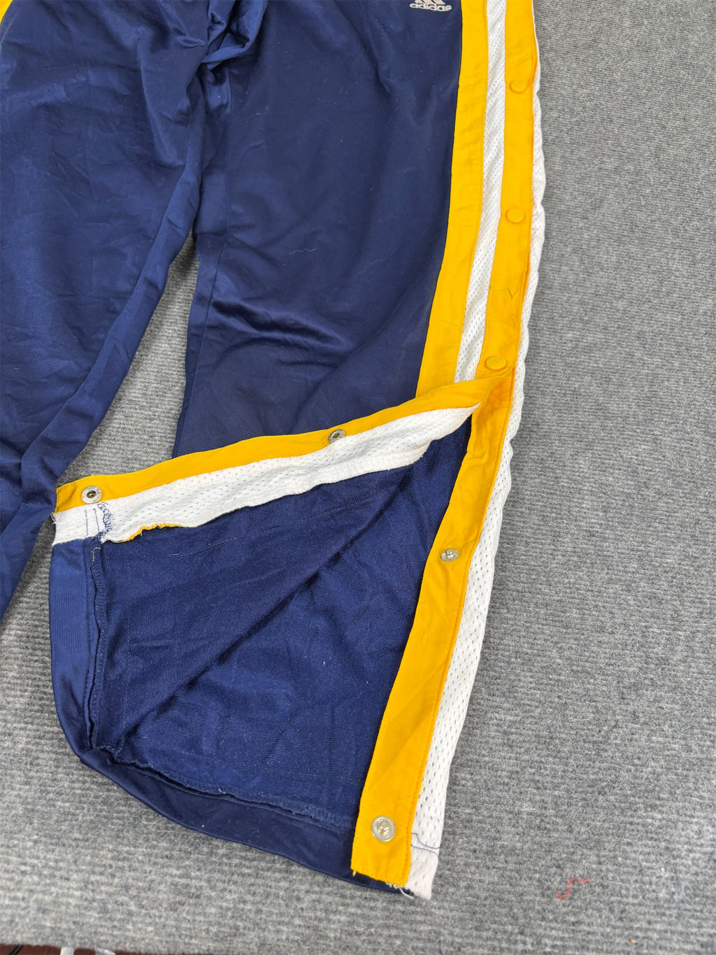 Vintage 90's Adidas Track Pants Men's XL Blue Yellow White Mesh Tear Away Joggers
