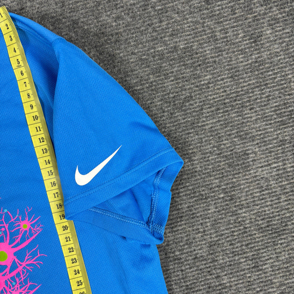 Nike Dri-FIT Running T-shirt Women's Small Blue Marathon Top Petite Activewear
