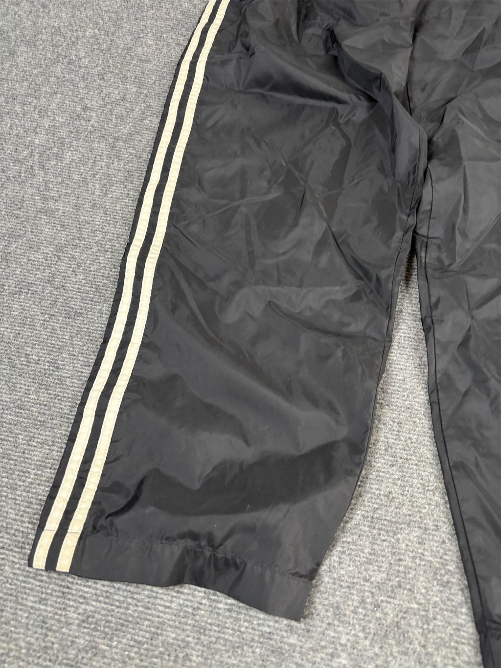Vintage Y2K Adidas Track Pants Men's S Black White 3 Stripe Tear Away Joggers Wide Leg