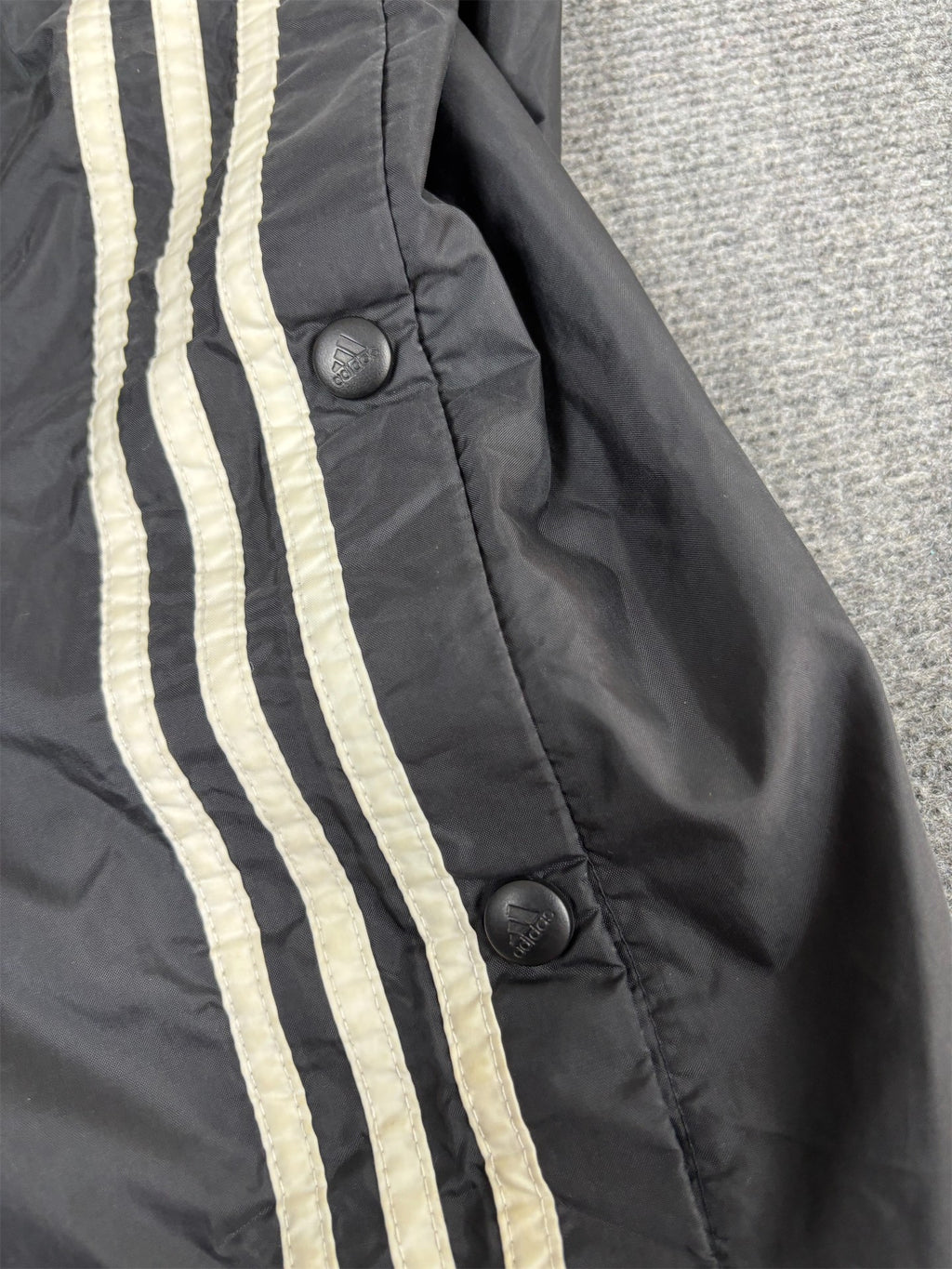 Vintage Y2K Adidas Track Pants Men's S Black White 3 Stripe Tear Away Joggers Wide Leg