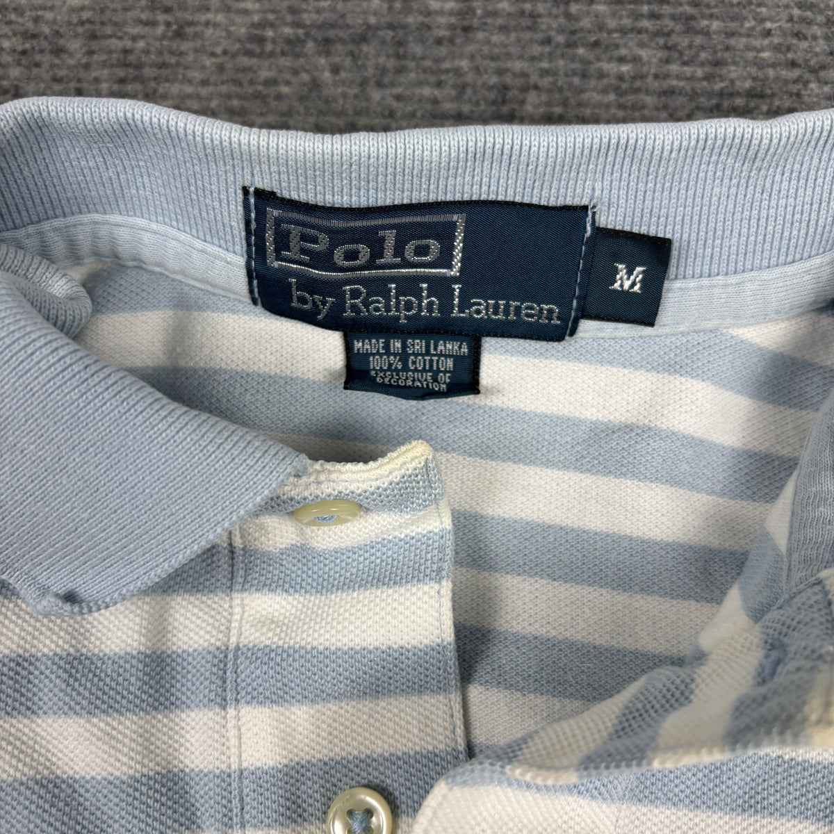 Vintage 90s Polo Ralph Lauren Polo Shirt Men's Medium Striped Small Pony Golf Core