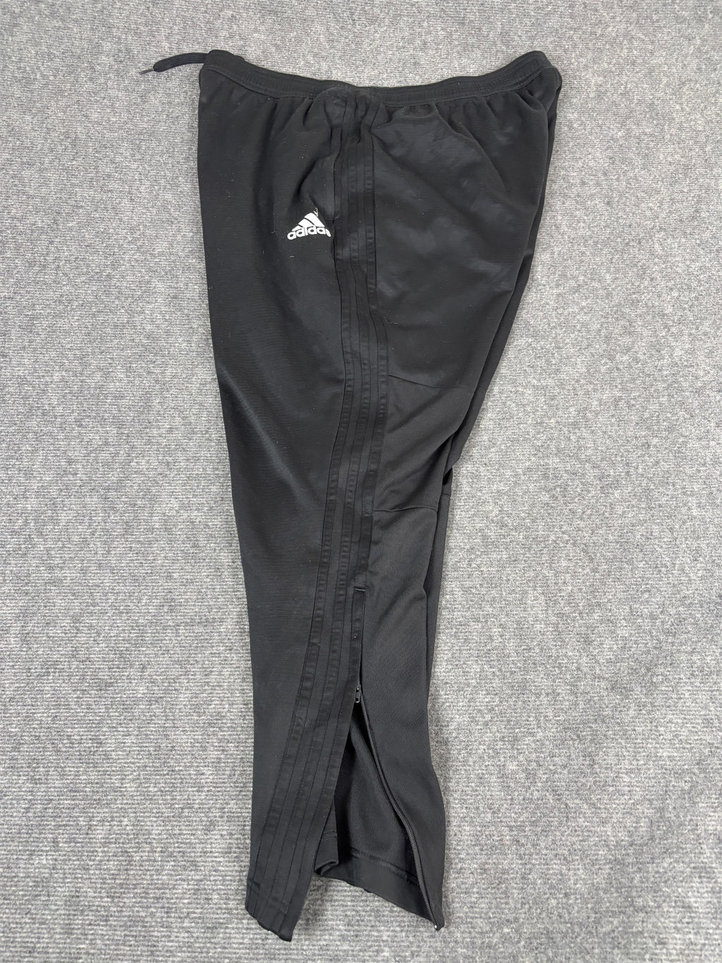 Vintage Y2K Adidas Track Pants Men's XL Black 3 Stripe Logo Mesh Texutre Jogger Tapered