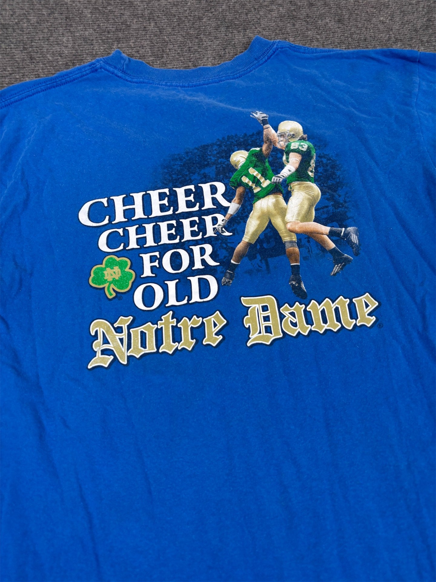 Vintage Adidas Notre Dame T-shirt Men's XL Blue Football Graphic Tee Crew Neck