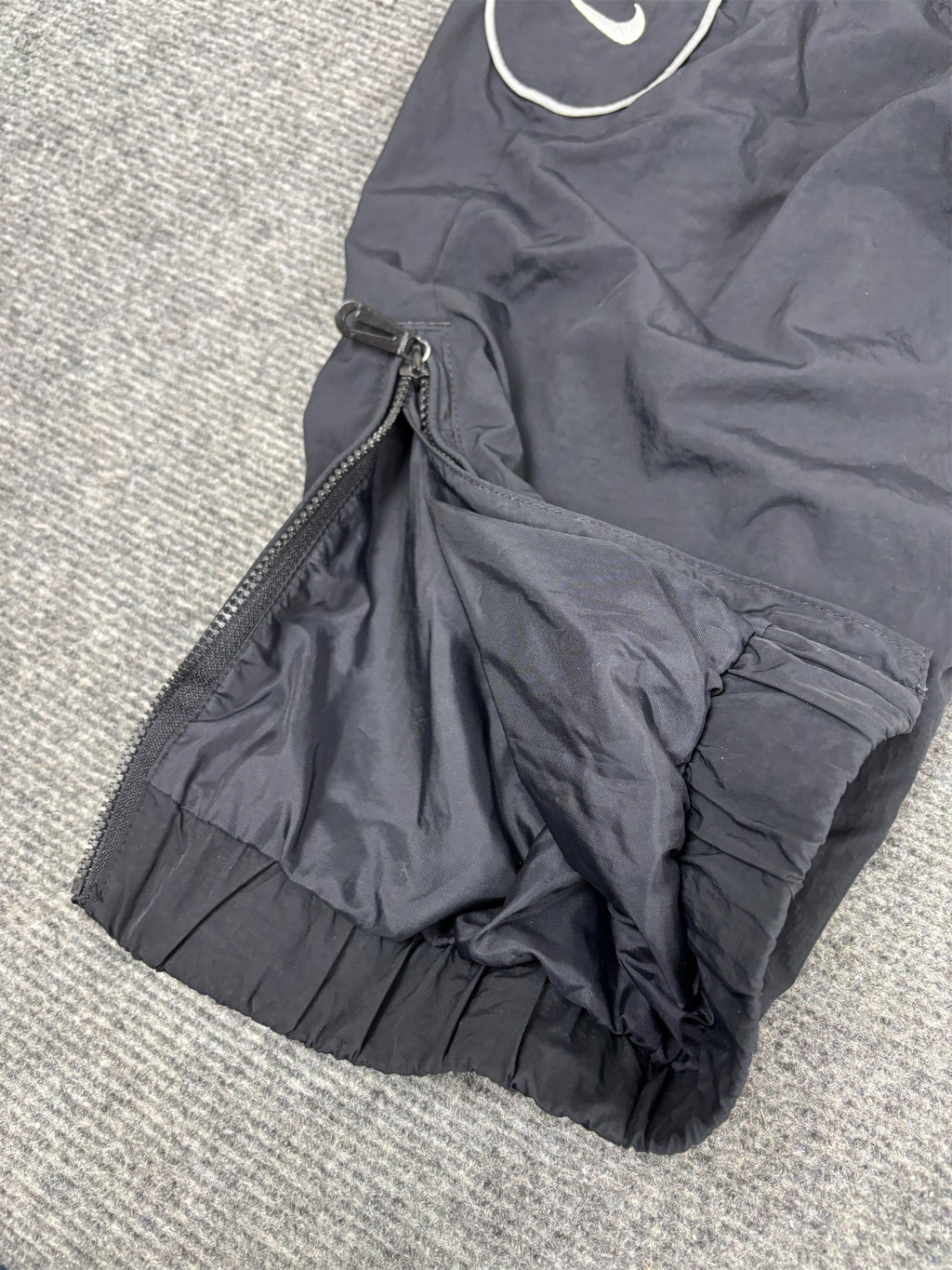 Classic Nike Track Pants Men's S Black Grey Piping Swosh Joggers Tapered