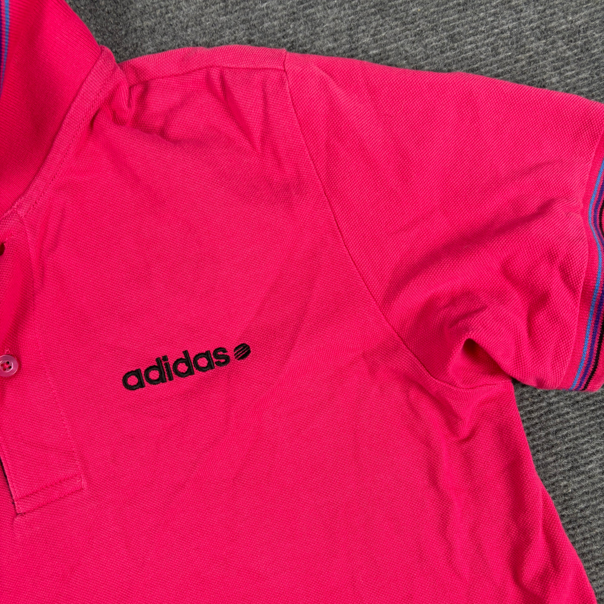 Vintage Adidas Neo Polo Shirt Men's Medium Fluro Pink y2k Tennis Core