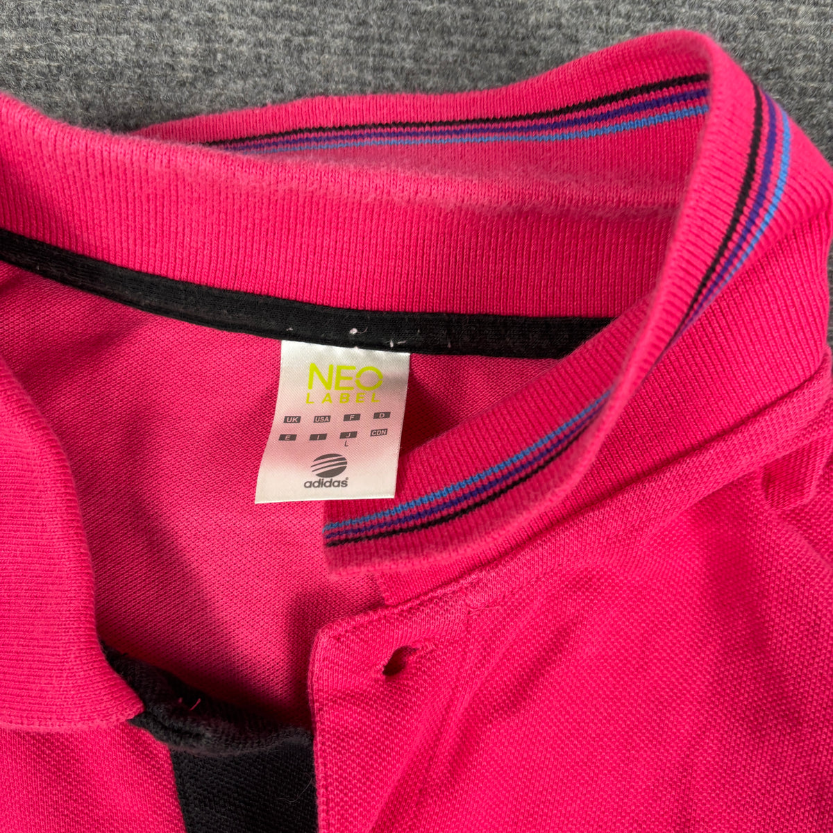 Vintage Adidas Neo Polo Shirt Men's Medium Fluro Pink y2k Tennis Core