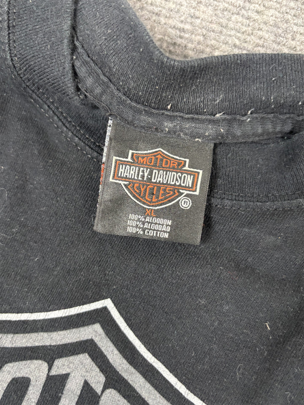Vintage Y2K Harley Davidson T-shirt Men's XL Black Cancun Mexico Greyscale Graphic Tee Crew Neck