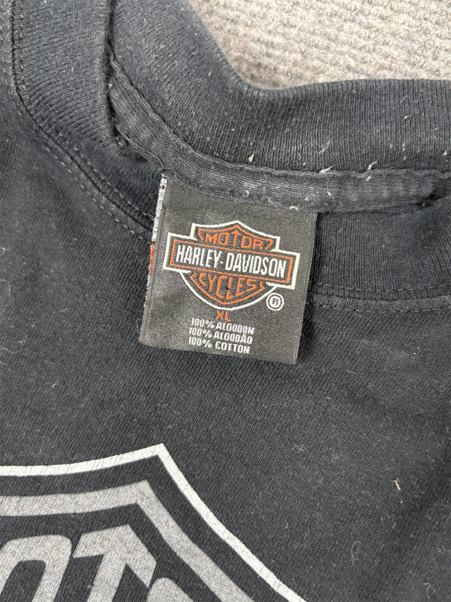 Vintage Y2K Harley Davidson T-shirt Men's XL Black Cancun Mexico Greyscale Graphic Tee Crew Neck