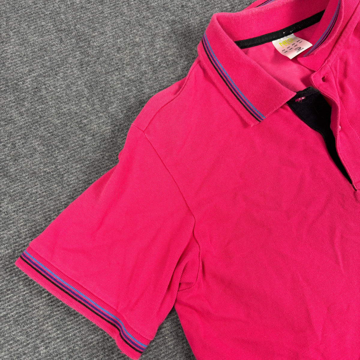 Vintage Adidas Neo Polo Shirt Men's Medium Fluro Pink y2k Tennis Core