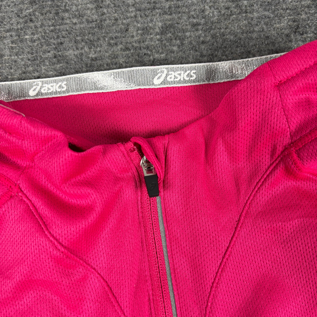 Vintage ASICS 1/4 Zip Top Women's Small Pink Petite Activewear Jersey