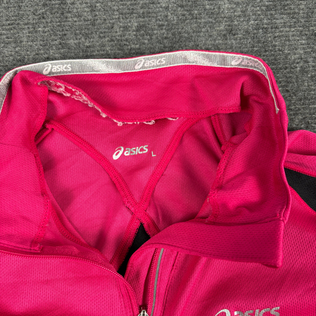 Vintage ASICS 1/4 Zip Top Women's Small Pink Petite Activewear Jersey