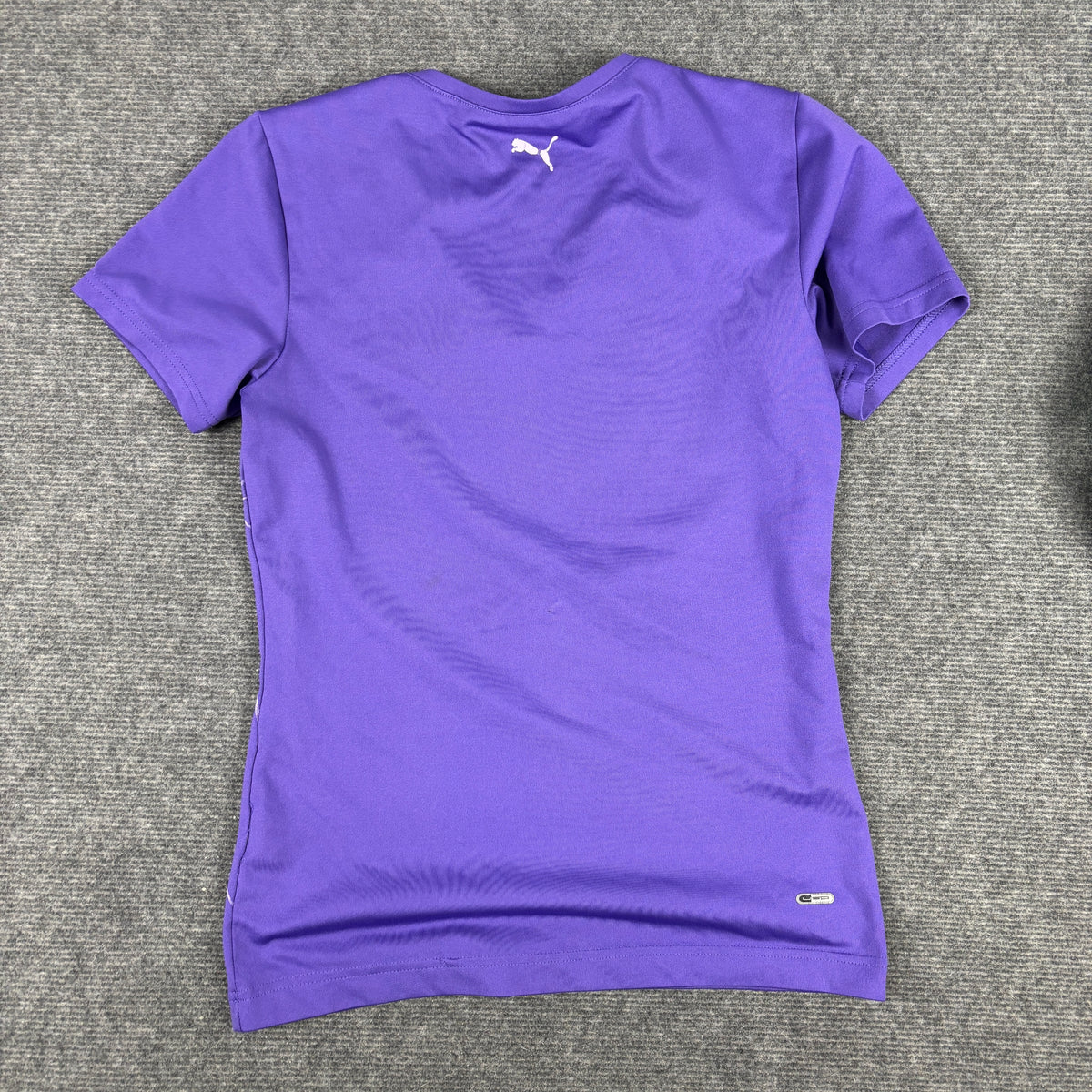 y2k Puma V-neck Activewear Top Women's Small Purple Silver Japan Stock