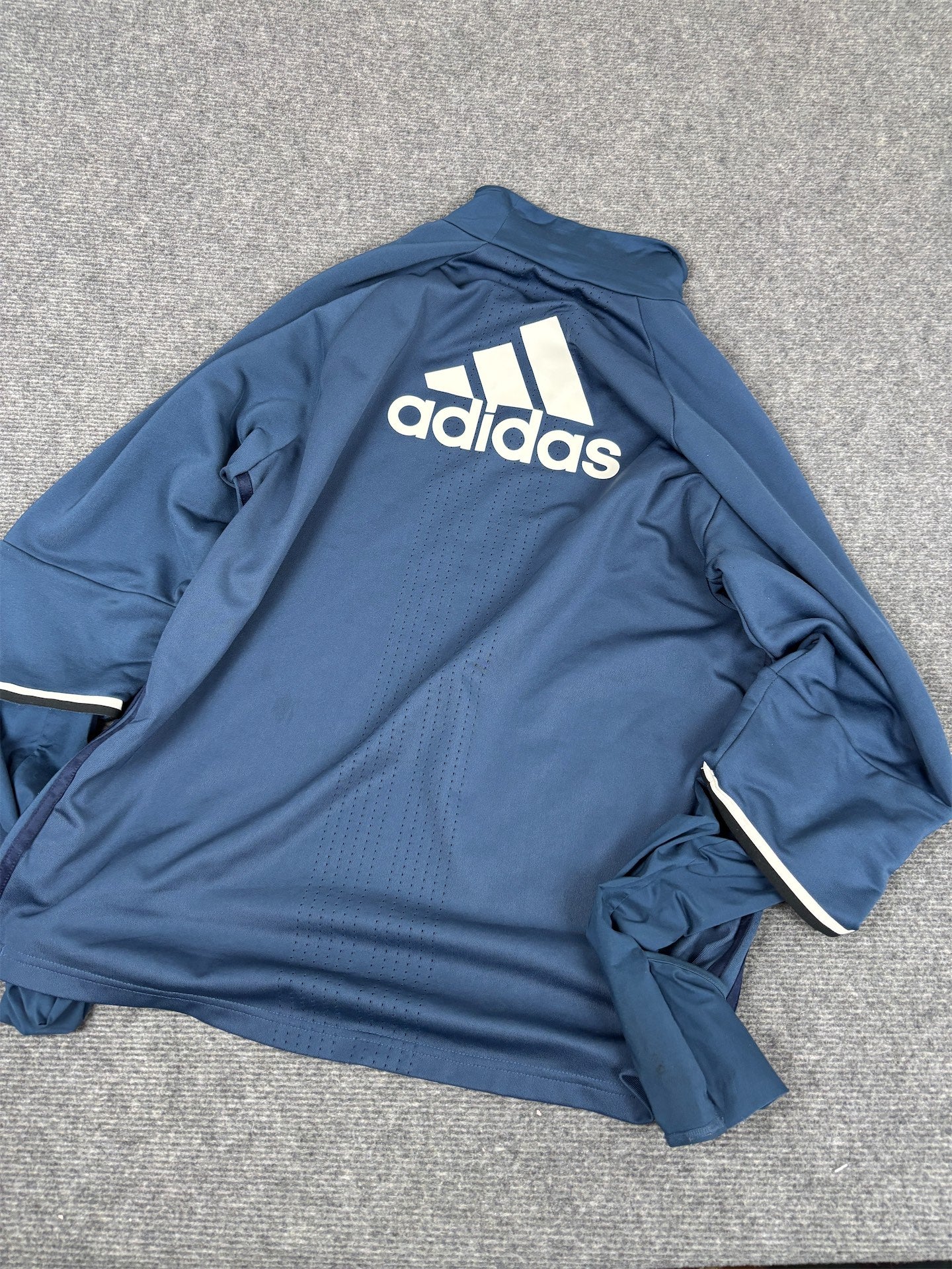 Adidas Manchester United Jersey Men's L Blue 2016 Long Sleeve Tee Mock Neck