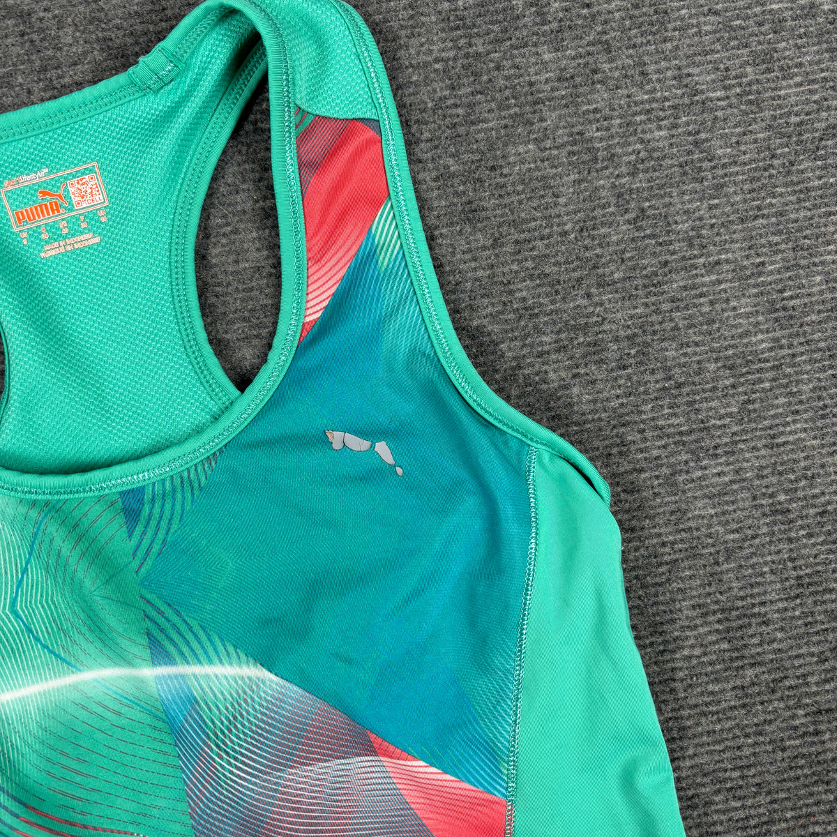 y2k style PUMA Racerback Tank Top Women's XS Green Petite Activewear