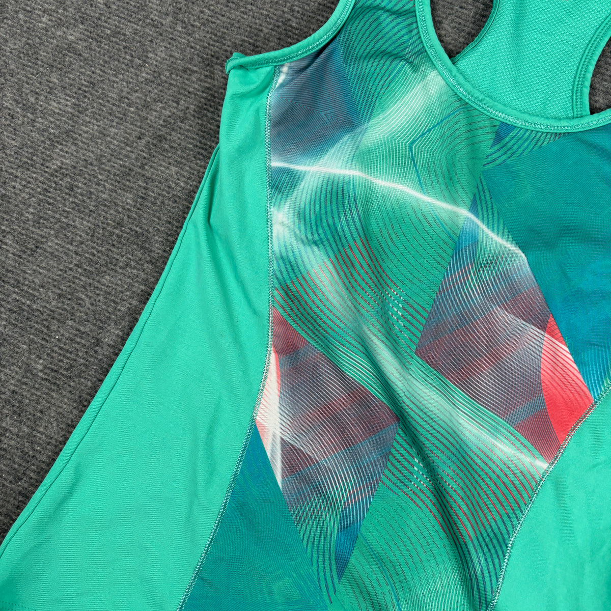 y2k style PUMA Racerback Tank Top Women's XS Green Petite Activewear
