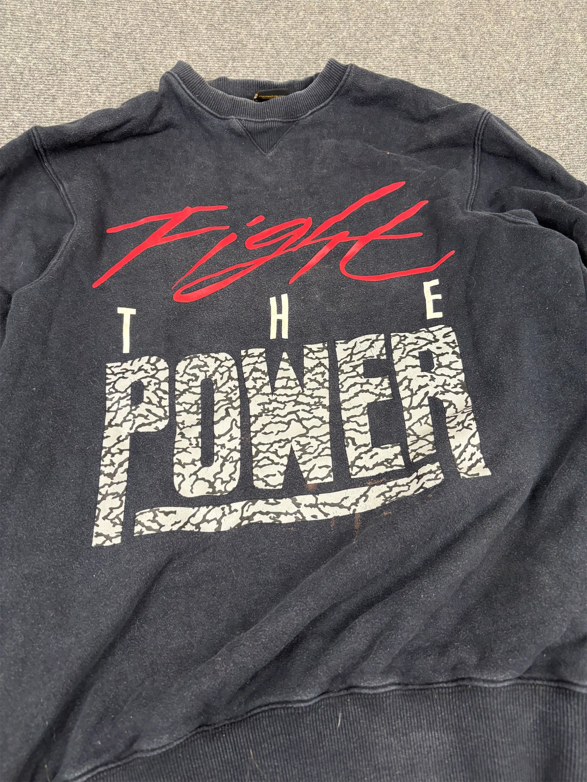 Vintage Y2K Sneaktip Jumper Men's S Black Fight the Power Graphic Sweatshirt Crew Neck