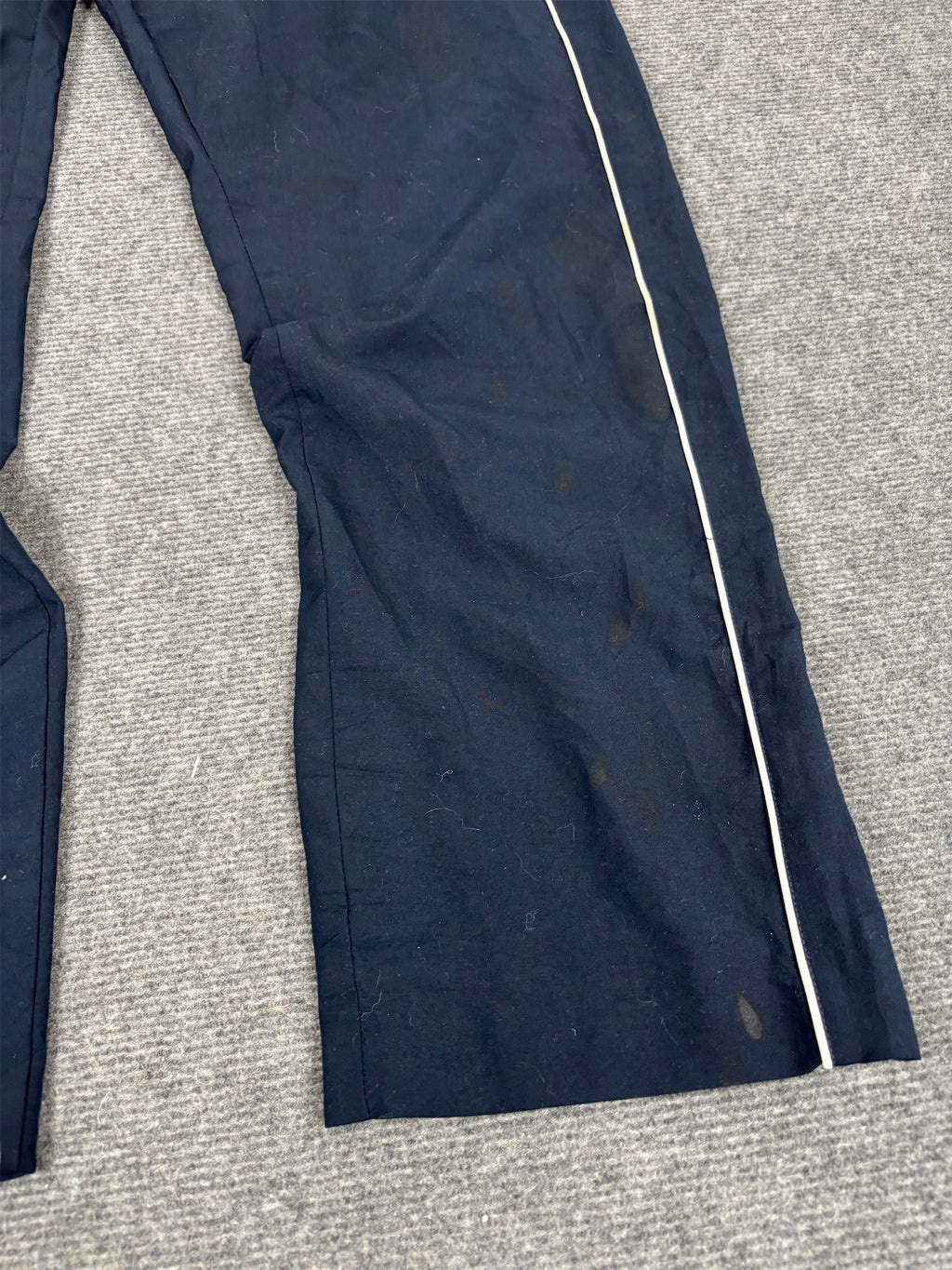Vintage Y2K Nike Track Pants Women's L Navy White Double Piping Joggers Straight Leg