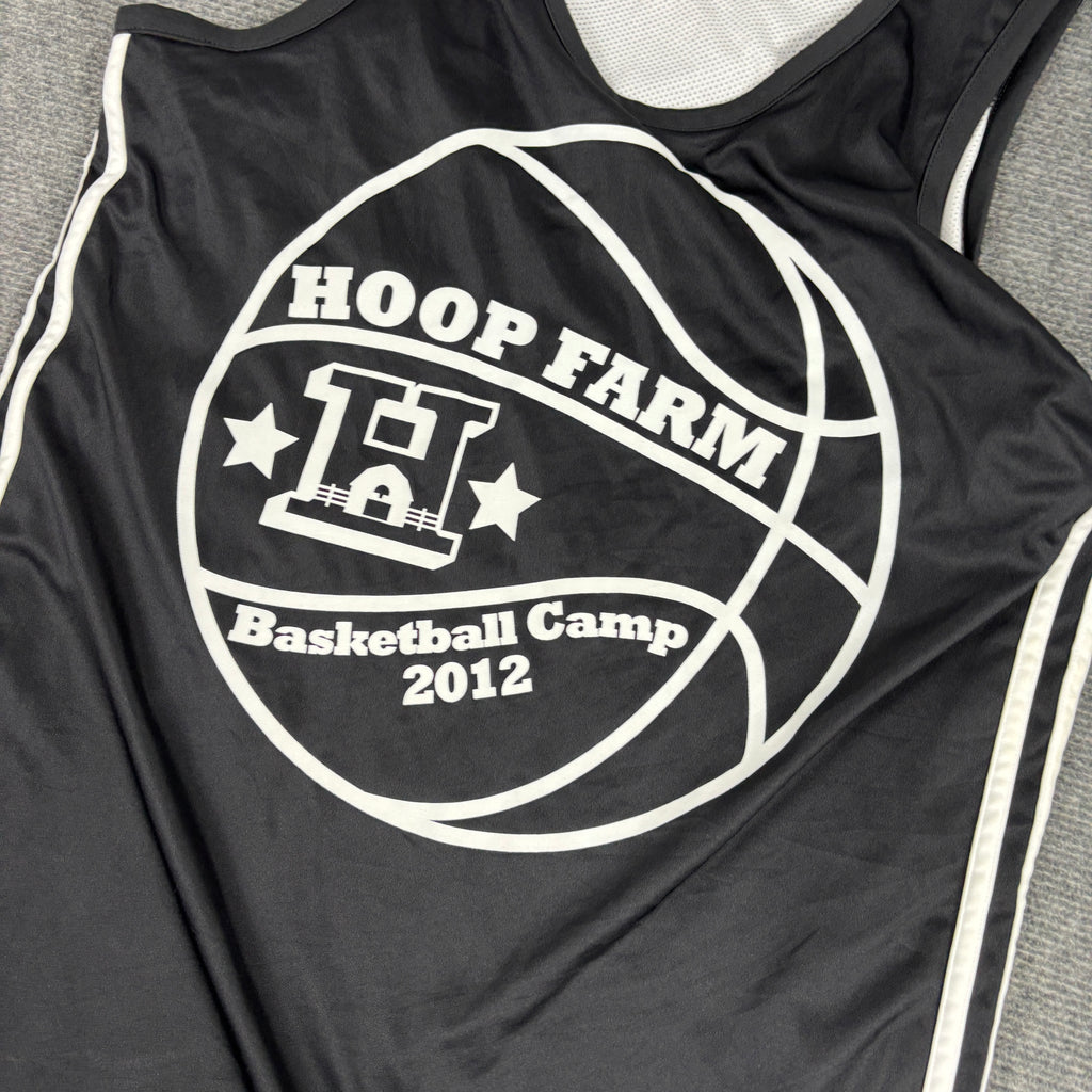 Adidas Climalite y2k Reversible Basketball Jersey Men's Small Black White Hoop Farm Graphic