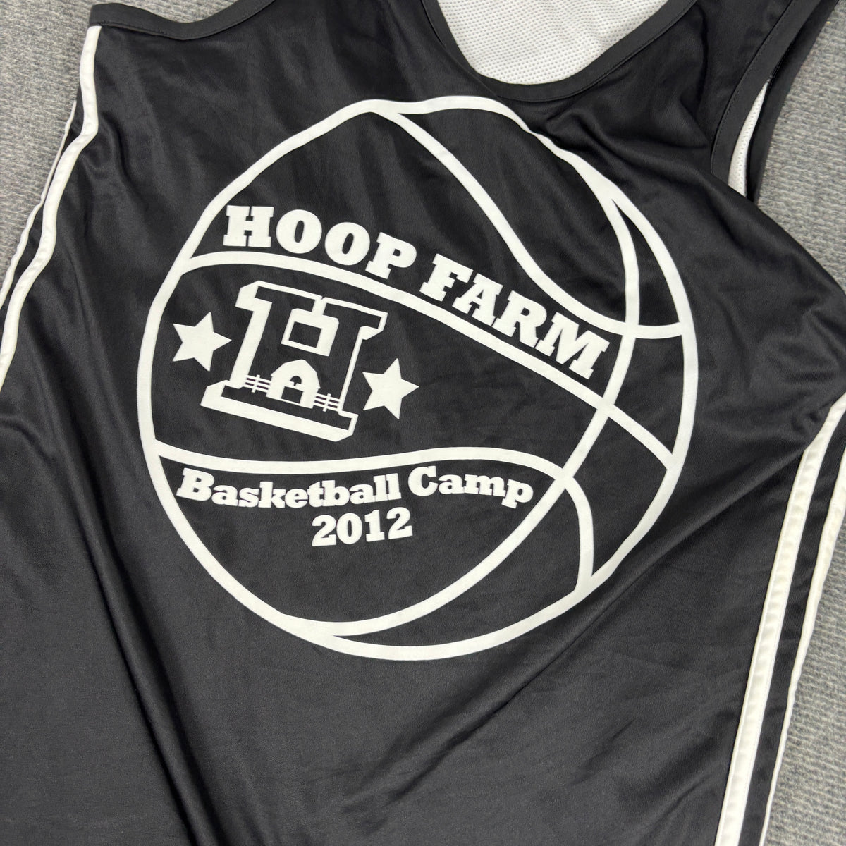 Adidas Climalite y2k Reversible Basketball Jersey Men's Small Black White Hoop Farm Graphic