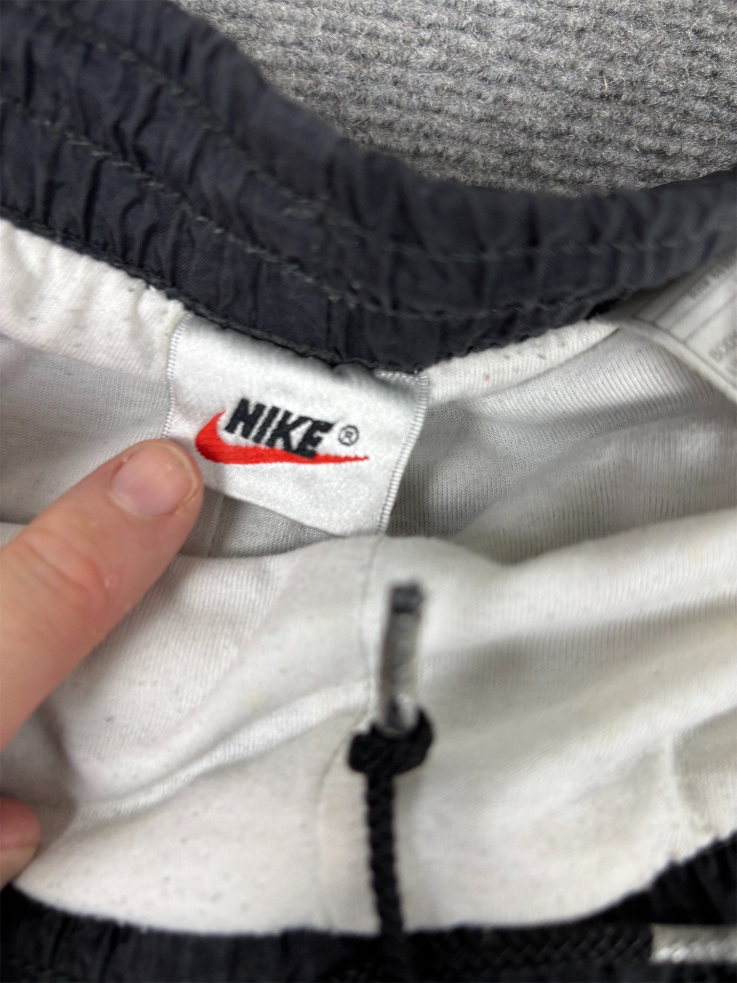 Vintage 90's Nike Track Pants Men's XXL Black Swoosh Parachute Joggers Straight Leg