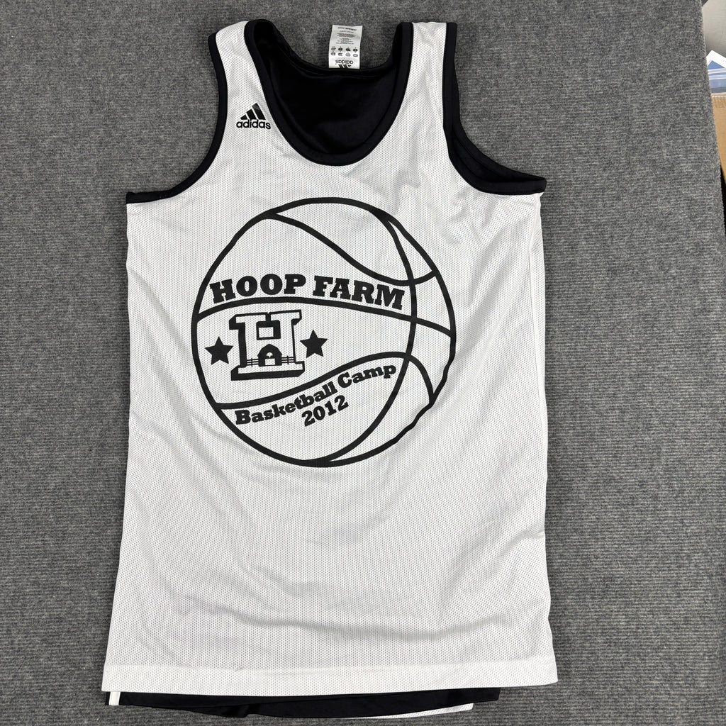 Adidas Climalite y2k Reversible Basketball Jersey Men's Small Black White Hoop Farm Graphic