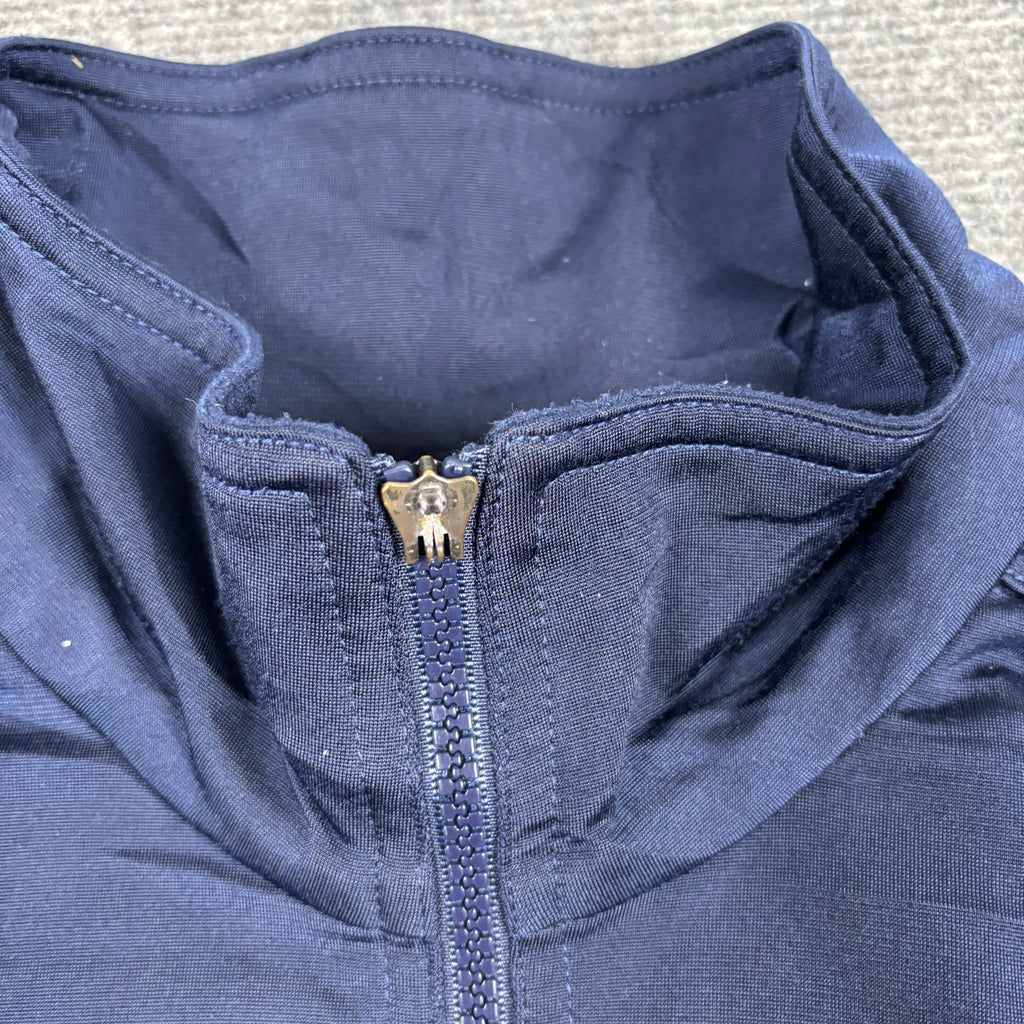 Vintage 90s Nike Satin Jacket Men's Large Navy Gold Big Swoosh