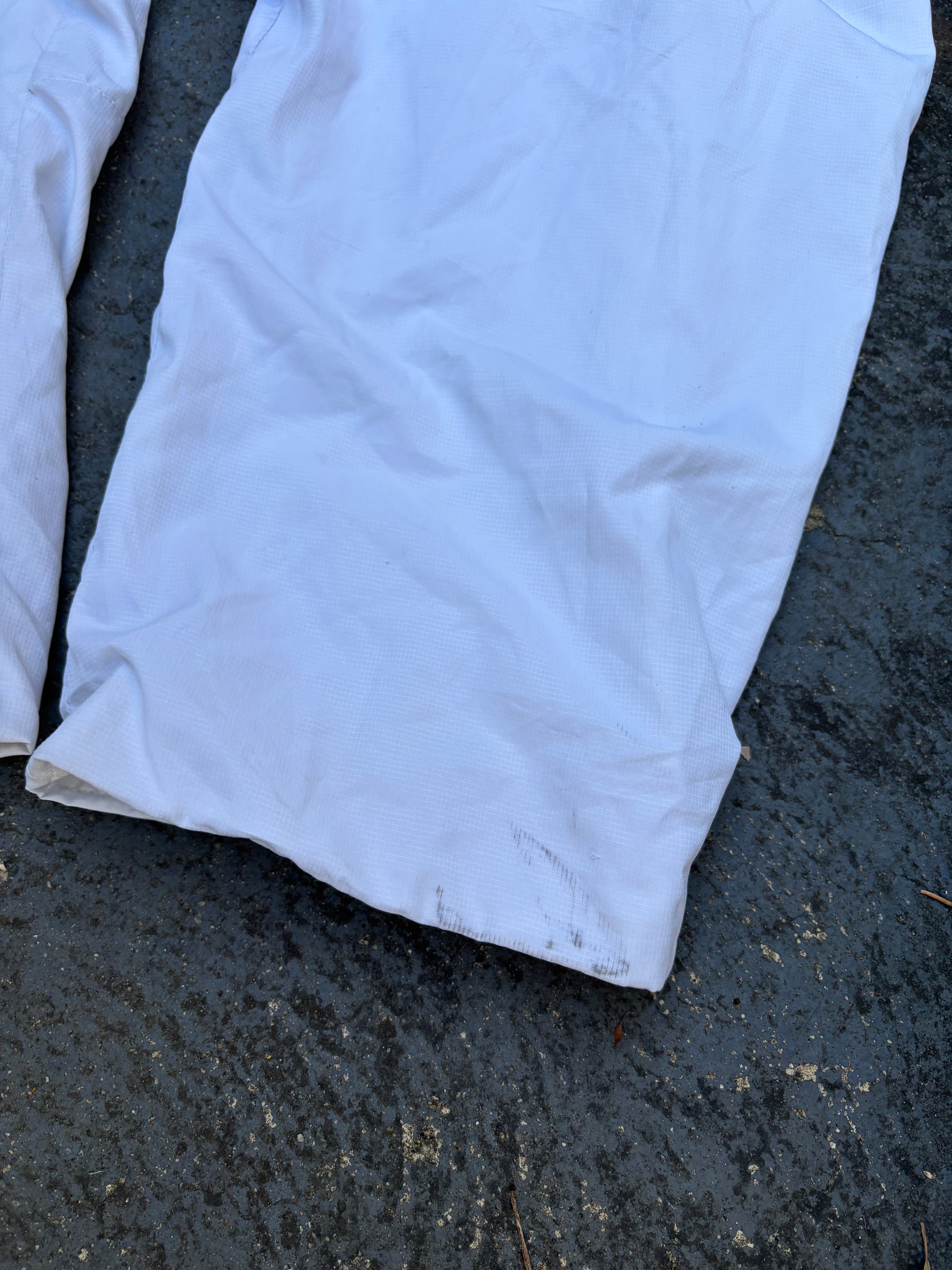 Vintage Y2K Adidas Track Pants Size L White Black Logo 3 Stripe Classic Windbreaker