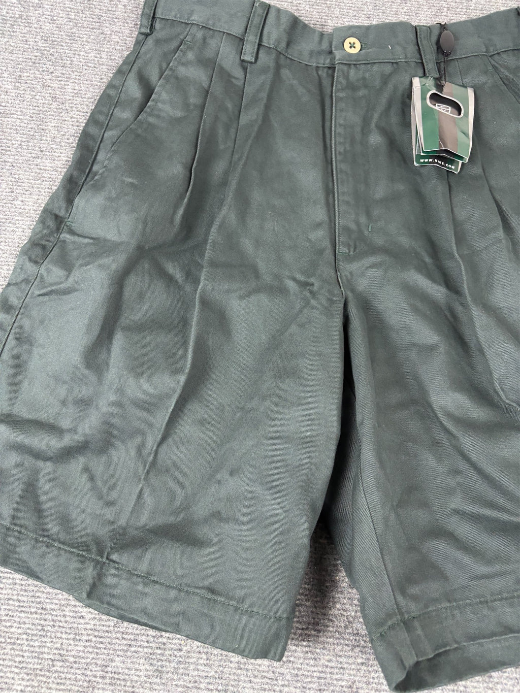 Vintage Y2K Nike Golf Chino Shorts Men's 30 Green Plated NWT Deadstock Wide Leg