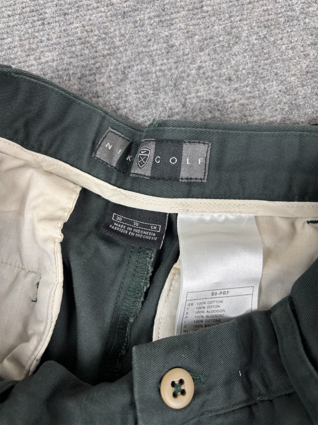 Vintage Y2K Nike Golf Chino Shorts Men's 30 Green Plated NWT Deadstock Wide Leg