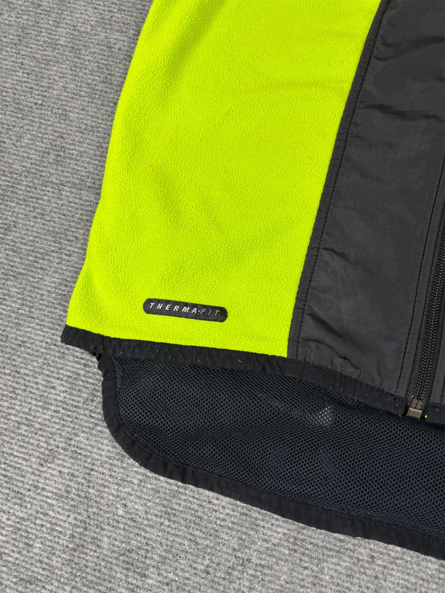 Vintage Y2K Nike ACG Vest Men's S Black Lime Green Fleece Gillet Zip Up Mock Neck
