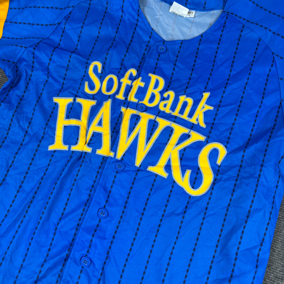 SoftBank Hawks Baseball Jersey Men's Medium Blue Yellow Japanese League