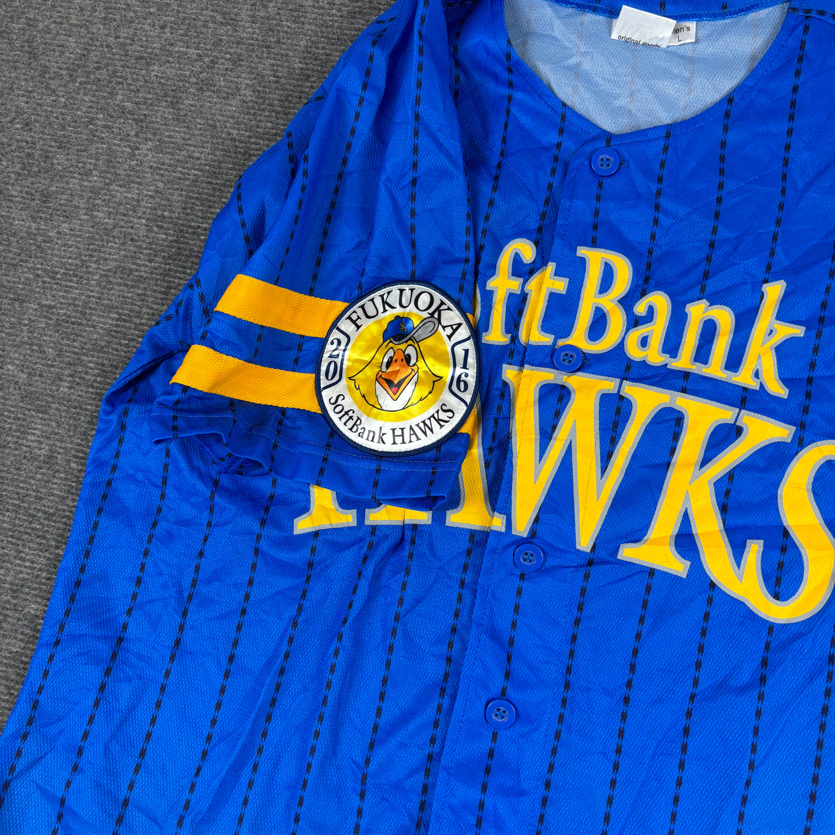 SoftBank Hawks Baseball Jersey Men's Medium Blue Yellow Japanese League