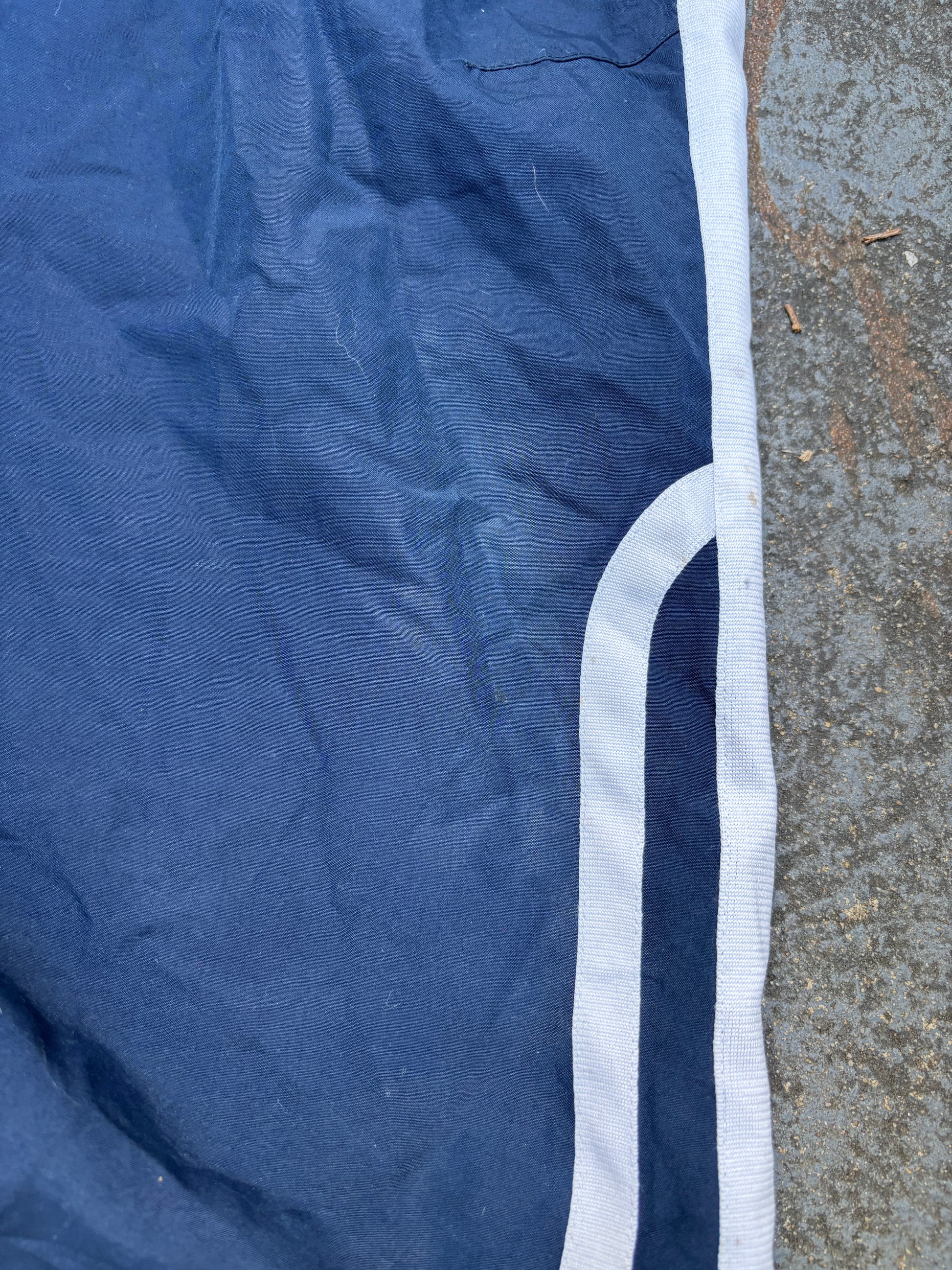 Vintage Y2K Nike Track Pants Size M Navy White Detail Logo Wide Leg Windbreakers