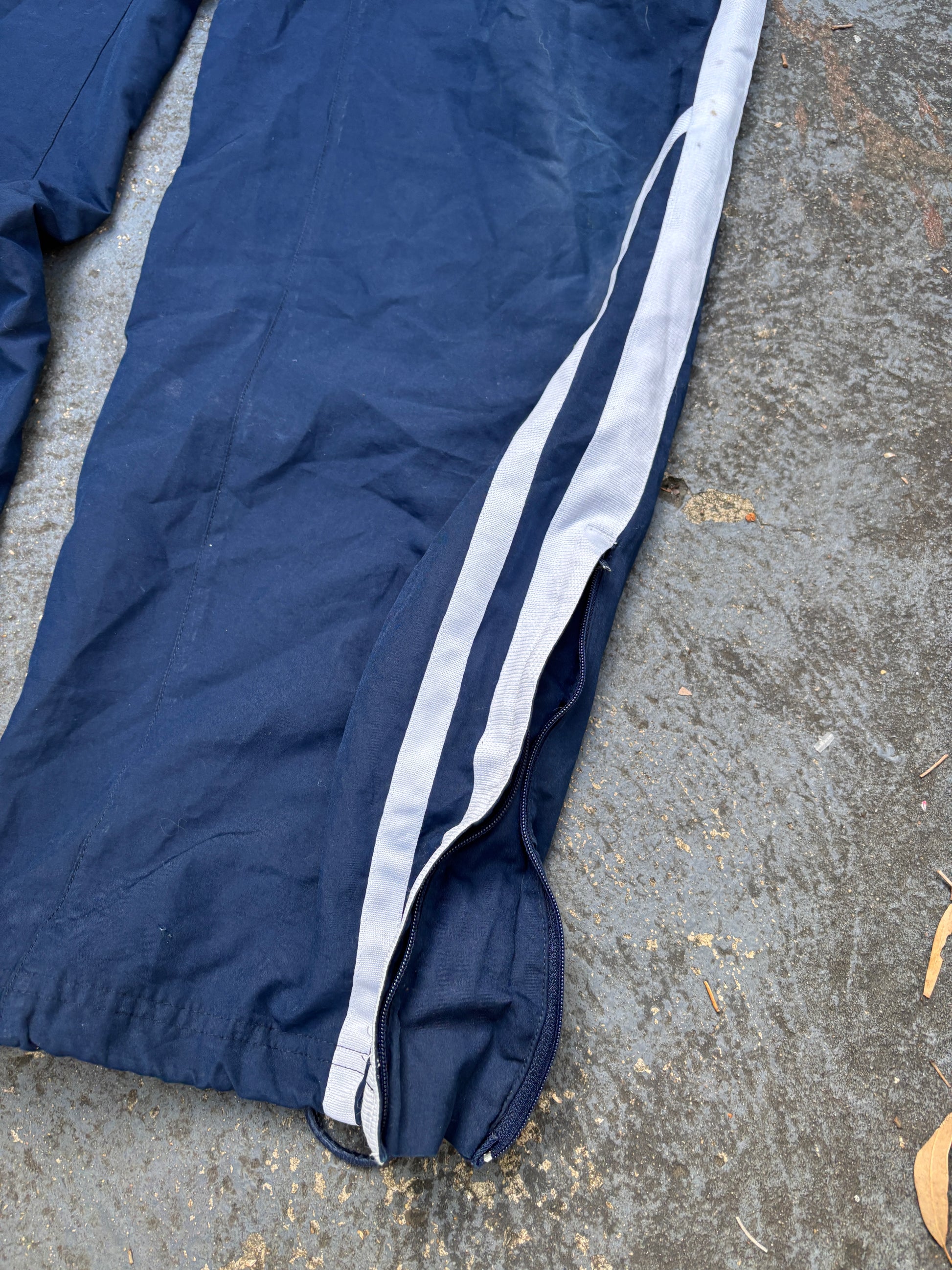 Vintage Y2K Nike Track Pants Size M Navy White Detail Logo Wide Leg Windbreakers